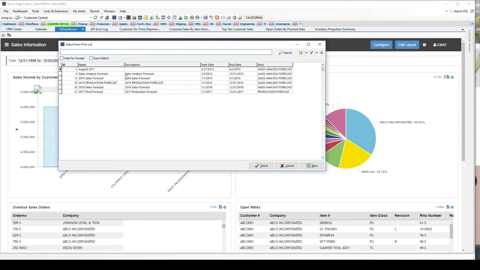 DELMIAWorks ERP dashboard — My Pending Approvals view showing open work orders, engineering change orders, and approval queue