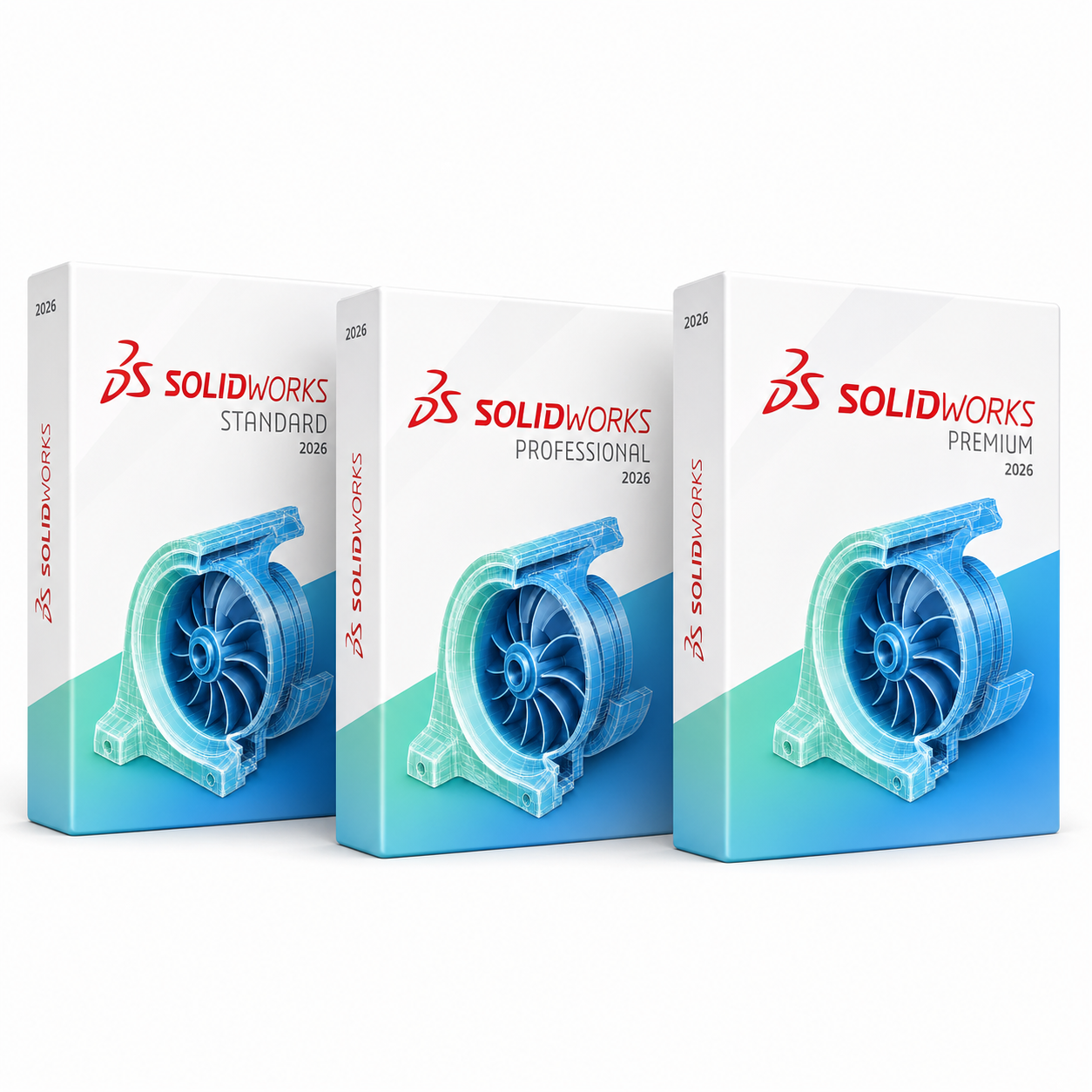SOLIDWORKS Standard, Professional, and Premium 2026 packages