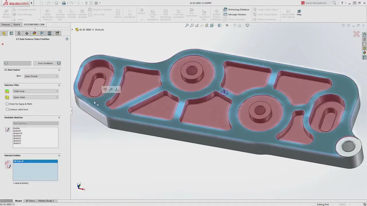 SOLIDWORKS CAM toolpath programming