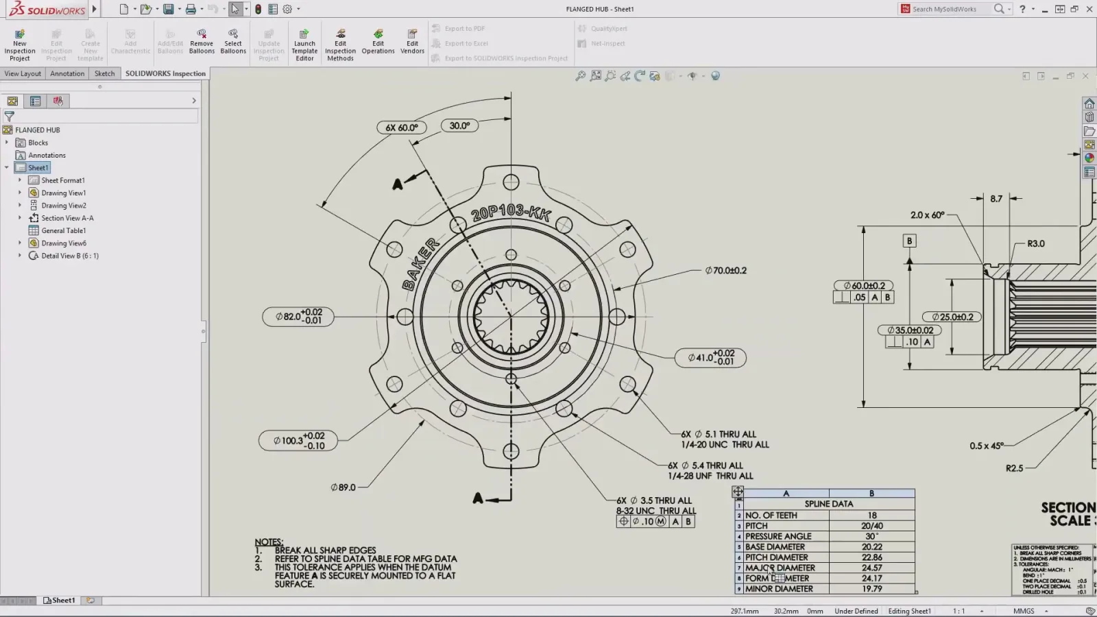 Engineering drawing with automated GD&T balloons